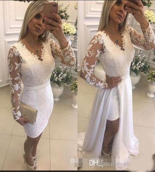 white tow pieces sheath evening dresses v neck long sleeve with chffion detachable train custom made prom formal gowns6377632, Black;red
white tow pieces sheath evening dresses v neck long sleeve with chffion detachable train custom made prom formal gowns6377632, Black;red