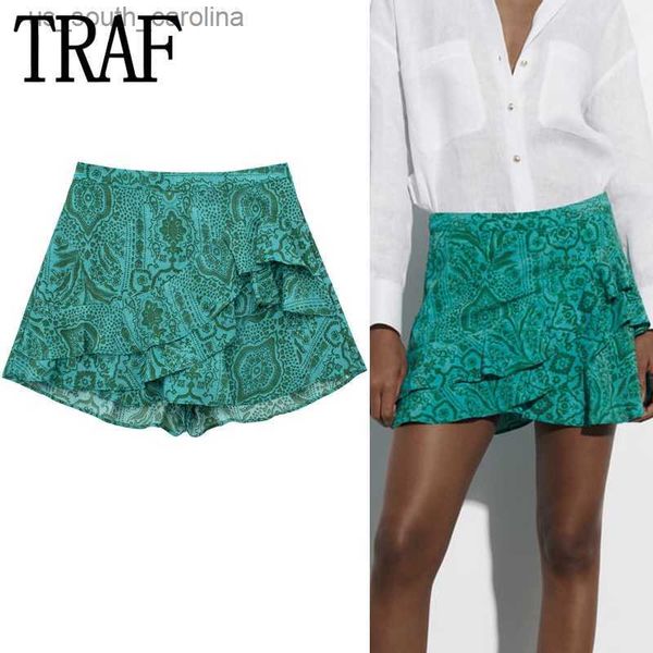 skirts traf green print skorts for women ruffle mini skirt shorts woman fashion 2023 high waist short skirts vintage summer skirt l230522, Black
skirts traf green print skorts for women ruffle mini skirt shorts woman fashion 2023 high waist short skirts vintage summer skirt l230522, Black