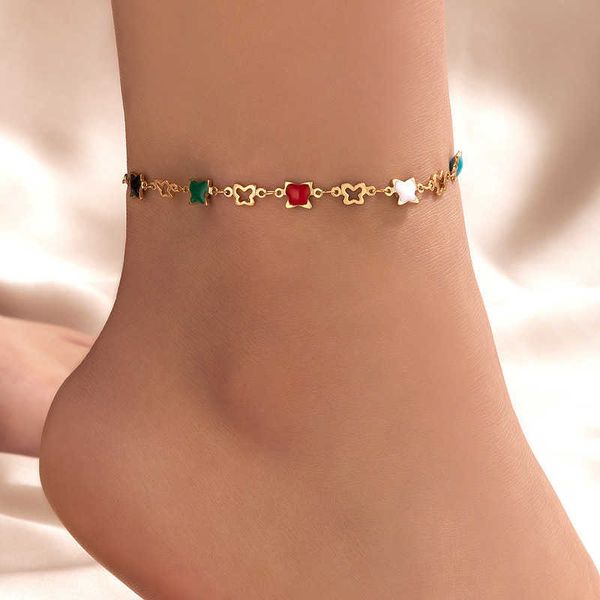 anklets bohemian style zircon butterfly tassel chain anklet color flower leaf anklets for women girl friend foot jewelry leg accessories aa2, Red;blue
anklets bohemian style zircon butterfly tassel chain anklet color flower leaf anklets for women girl friend foot jewelry leg accessories aa2, Red;blue