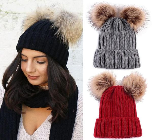 winter beanie hat for women knitted double pom pom faux fur raccoon ball cap bobble skull hats4619457, Blue;gray
winter beanie hat for women knitted double pom pom faux fur raccoon ball cap bobble skull hats4619457, Blue;gray