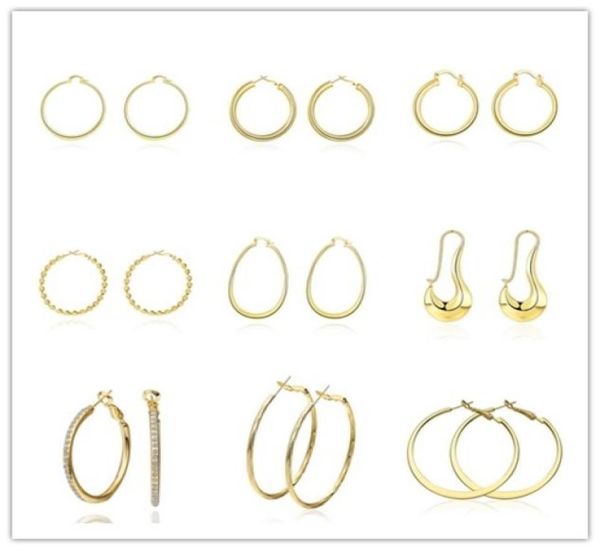 mixing styles plated 18k gold hoop earrings with zircon classic charm jewelry for women 9pair lot4392850, Golden;silver
mixing styles plated 18k gold hoop earrings with zircon classic charm jewelry for women 9pair lot4392850, Golden;silver