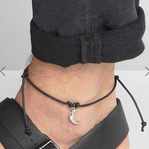 anklets reclaimed vintage inspired anklet with moon pendant black leather cord lucky bracelet anklet adjustable for men women surf aa230530, Red;blue
anklets reclaimed vintage inspired anklet with moon pendant black leather cord lucky bracelet anklet adjustable for men women surf aa230530, Red;blue