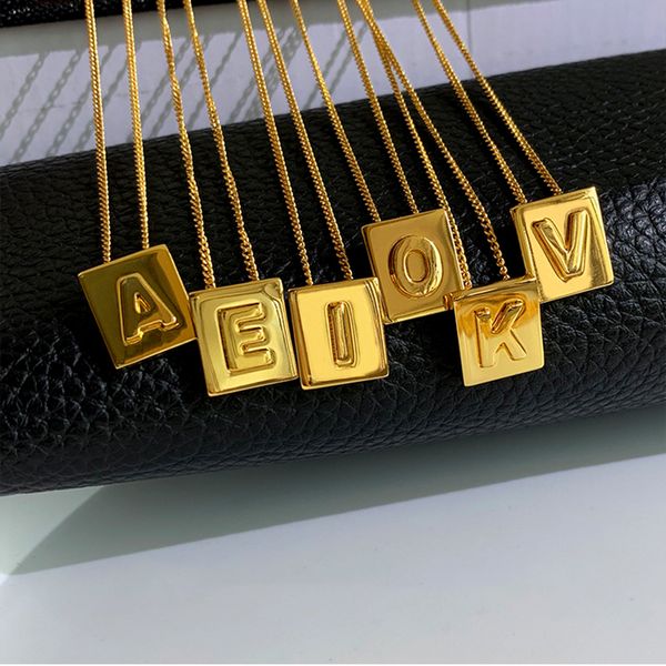 a-z 26 letters pendant stainless steel necklace square corroded effect english letter necklace fashion jewelry support wholesale dropshippin, Silver
a-z 26 letters pendant stainless steel necklace square corroded effect english letter necklace fashion jewelry support wholesale dropshippin, Silver