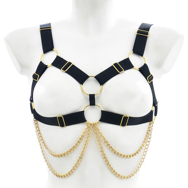 camisoles & tanks black gold color accessories body harness lingerie set adjustable g-string briefs bondage crop chain cage, Black;white
camisoles & tanks black gold color accessories body harness lingerie set adjustable g-string briefs bondage crop chain cage, Black;white