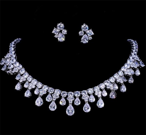 emmaya zircons white gold color cubic zirconia bridal wedding necklace and earring sets party gift 2202244091281, Black
emmaya zircons white gold color cubic zirconia bridal wedding necklace and earring sets party gift 2202244091281, Black