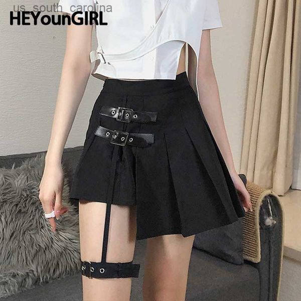 skirts heyoungirl gothic harajuku pleated skirts women with leg ring black high waist short skirt summer punk casual mini skirt ladies l2305
skirts heyoungirl gothic harajuku pleated skirts women with leg ring black high waist short skirt summer punk casual mini skirt ladies l2305