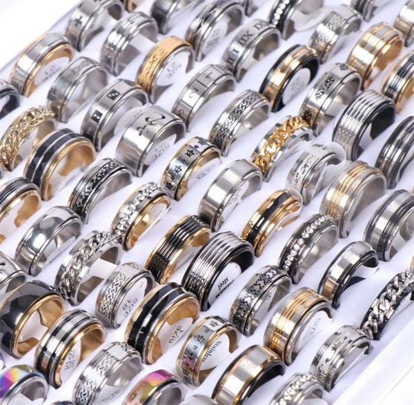 fashion stainless steel spinner rotating rings jewelry for women men mix style party gifts whole 50pcslot7187378, Golden;silver
fashion stainless steel spinner rotating rings jewelry for women men mix style party gifts whole 50pcslot7187378, Golden;silver