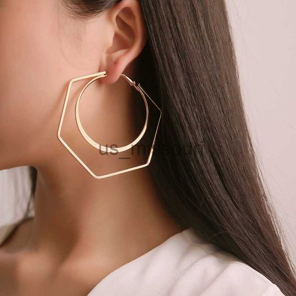 stud big hexagon hoop earrings for women exaggerated hollow geometric statement earrings gold color metal hoop earrings pendientes j230529 j, Golden;silver
stud big hexagon hoop earrings for women exaggerated hollow geometric statement earrings gold color metal hoop earrings pendientes j230529 j, Golden;silver