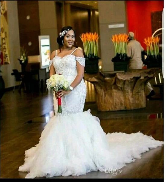 vintage spaghetti straps lace appliques mermaid wedding dress bridal gown with layered ruffles skirt factory custom made gowns8031626, White
vintage spaghetti straps lace appliques mermaid wedding dress bridal gown with layered ruffles skirt factory custom made gowns8031626, White