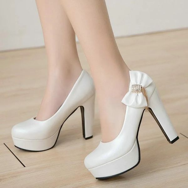 dress shoes spring autumn women single fashion round toe platform 12cm high heel wedding cute bow decoration banquet heels, Black
dress shoes spring autumn women single fashion round toe platform 12cm high heel wedding cute bow decoration banquet heels, Black