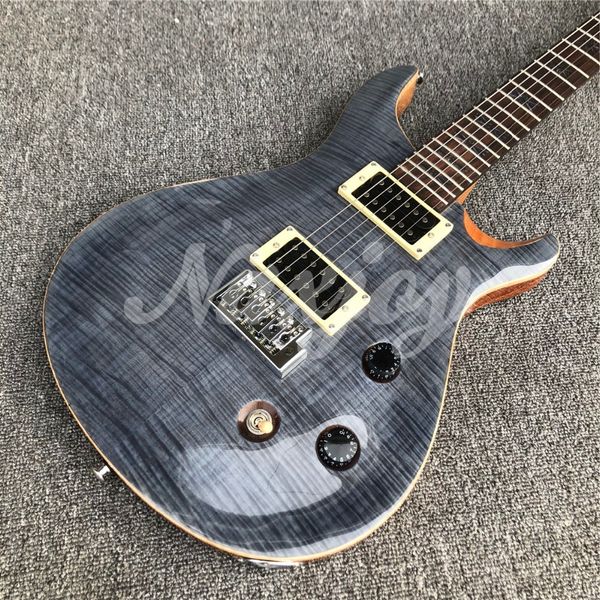 bright gray flame maple 6-string electric guitar, solid mahogany fingerboard guitar, real p, 589
bright gray flame maple 6-string electric guitar, solid mahogany fingerboard guitar, real p, 589
