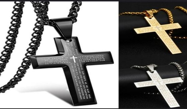 new stainless steel vintage balck gold silver cross pendant lord039s prayer bible necklace 22 inch for men women1050434
new stainless steel vintage balck gold silver cross pendant lord039s prayer bible necklace 22 inch for men women1050434