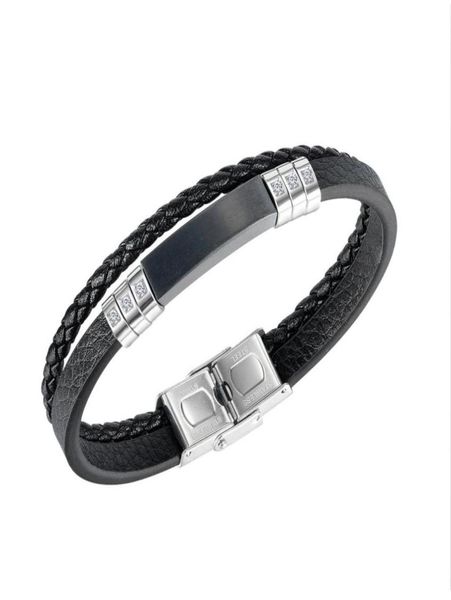 black leather bracelet for men multilayer knit sliver stainless steel minimalism hand brand jewelry boys gifts66214121921421, Golden;silver
black leather bracelet for men multilayer knit sliver stainless steel minimalism hand brand jewelry boys gifts66214121921421, Golden;silver