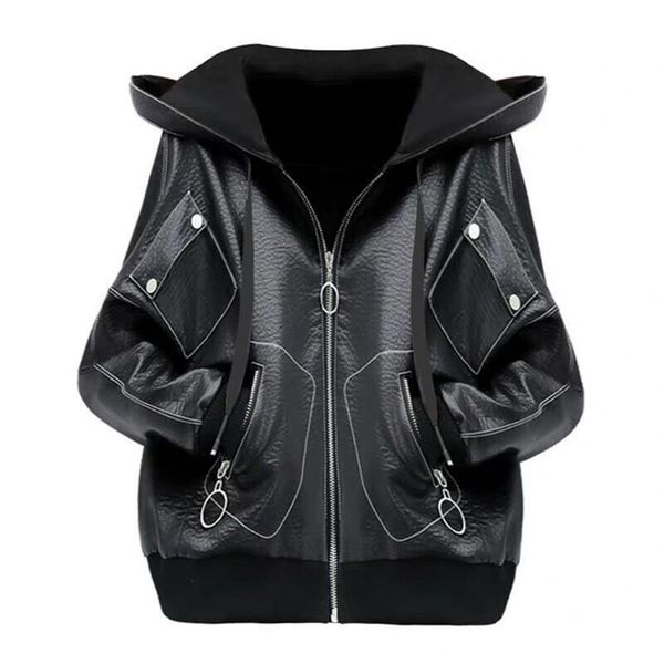 jackets spring autumn womens pu leather coats trendy loose large size lady jackets female outerwear fashion hooded new arrivals mujer, Black;brown
jackets spring autumn womens pu leather coats trendy loose large size lady jackets female outerwear fashion hooded new arrivals mujer, Black;brown