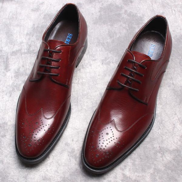 new burgundy black mens genuine leather shoes business dress elegant gentleman oxford shoes simple british style wedding shoes
new burgundy black mens genuine leather shoes business dress elegant gentleman oxford shoes simple british style wedding shoes