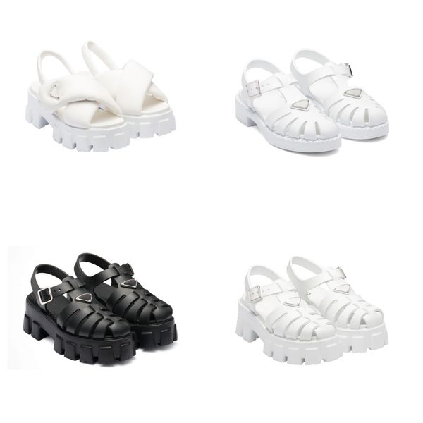 fashion women foam rubber sandals prad monolith platform sandal soft lining leather concave convex sole summer outdoors triangle womens beac, Black
fashion women foam rubber sandals prad monolith platform sandal soft lining leather concave convex sole summer outdoors triangle womens beac, Black