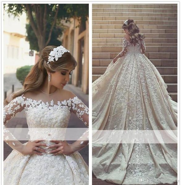 2019 arabic princess sheer long sleeves wedding dress ball gown lace appliques church formal bride bridal gown plus size custom ma6568209, White
2019 arabic princess sheer long sleeves wedding dress ball gown lace appliques church formal bride bridal gown plus size custom ma6568209, White