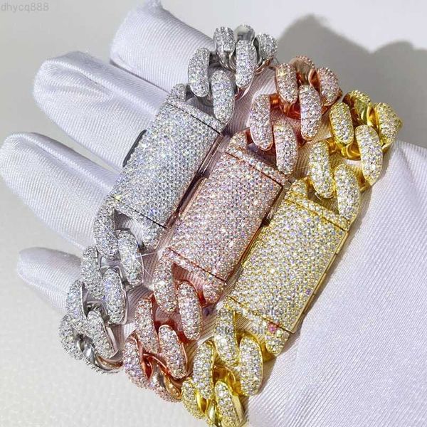 hip hop iced out buss down rapper jewelry 15mm vvs moissanite cuban bracelet, Silver
hip hop iced out buss down rapper jewelry 15mm vvs moissanite cuban bracelet, Silver