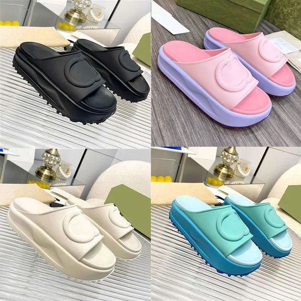 classic womens slipper designer slides macaron platform sandals solid color fashion thick bottom summer woman shoes with box, Black
classic womens slipper designer slides macaron platform sandals solid color fashion thick bottom summer woman shoes with box, Black