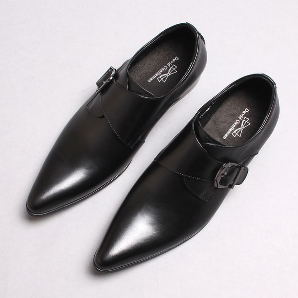 italian style mens pointed toe loafers genuine calf leather dress shoes men original casual buckle wedding formal oxford shoes, Black
italian style mens pointed toe loafers genuine calf leather dress shoes men original casual buckle wedding formal oxford shoes, Black