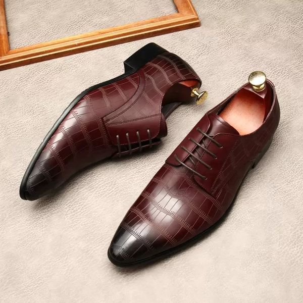 classic italy mens oxford genuine real leather shoes black burgundy lace up pointed toe wedding party dress formal shoes for men
classic italy mens oxford genuine real leather shoes black burgundy lace up pointed toe wedding party dress formal shoes for men