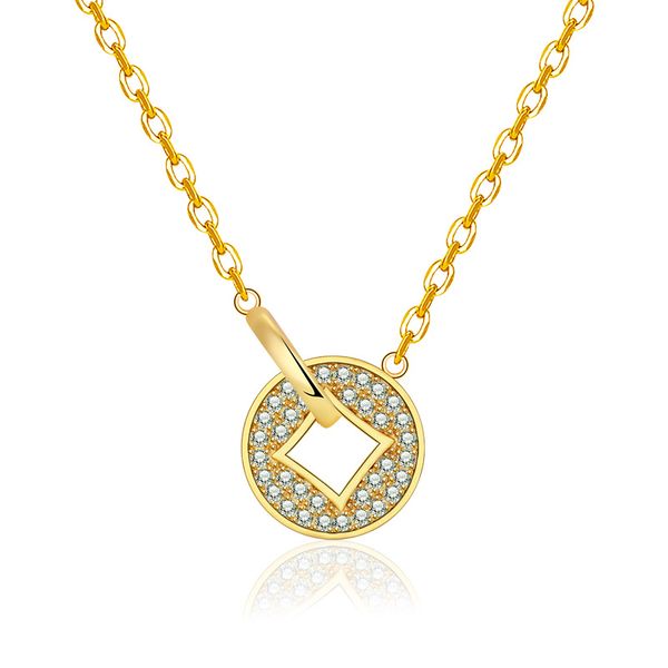 chinese style coin shaped pendant necklaces 18k gold plated silver necklace jewelry for women
chinese style coin shaped pendant necklaces 18k gold plated silver necklace jewelry for women
