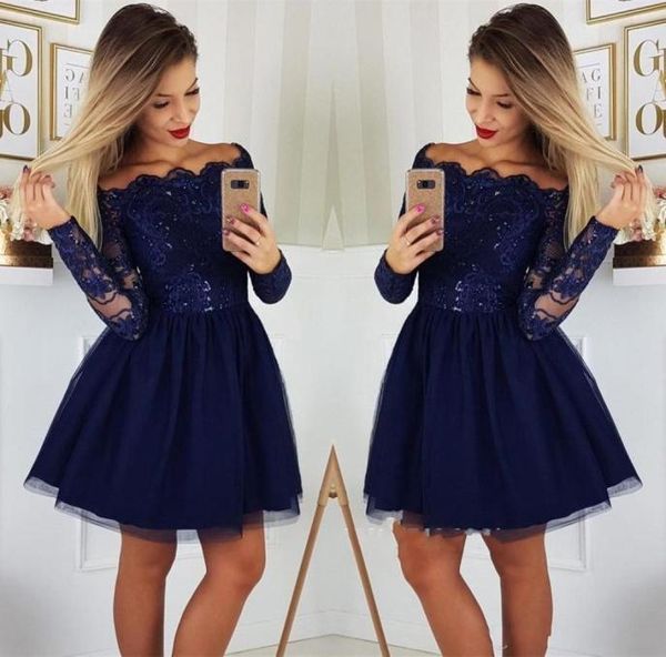 dark navy short prom dresses long sleeves lace a line homecoming dress tulle applique cocktail party dresses plus size vestidos de4417782, Black
dark navy short prom dresses long sleeves lace a line homecoming dress tulle applique cocktail party dresses plus size vestidos de4417782, Black