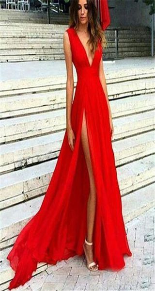 long red split prom dresses deep v neck formal evening dress long pleated tulle party gowns4851191, Black
long red split prom dresses deep v neck formal evening dress long pleated tulle party gowns4851191, Black