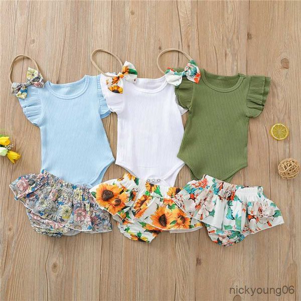 clothing sets summer lovely infant baby girls clothes ruffles sleeve romper floral shorts headband colors, White
clothing sets summer lovely infant baby girls clothes ruffles sleeve romper floral shorts headband colors, White