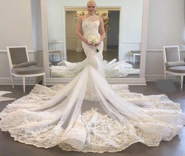 gorgeous one shoulder lace wedding dresses 2015 lace appliques cathedral train mermaid wedding dress sheer tulle ruched elegant br9454530, White
gorgeous one shoulder lace wedding dresses 2015 lace appliques cathedral train mermaid wedding dress sheer tulle ruched elegant br9454530, White
