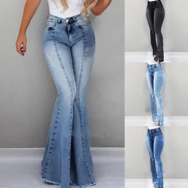women high waist flare jeans skinny denim pants push up trousers stretch bottom jean female casual jeans female denims, Blue
women high waist flare jeans skinny denim pants push up trousers stretch bottom jean female casual jeans female denims, Blue