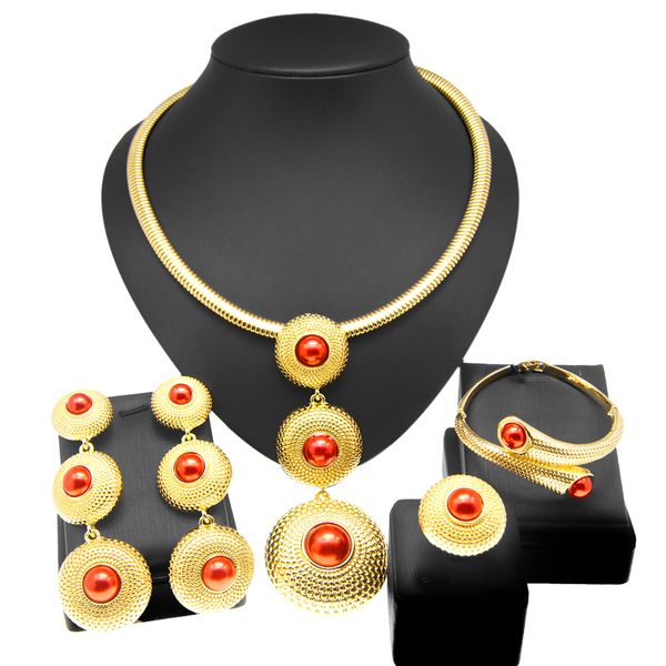 yulaili italian gold jewelry set women large style latest design necklace 4 pieces banquet jewelry set, Black
yulaili italian gold jewelry set women large style latest design necklace 4 pieces banquet jewelry set, Black