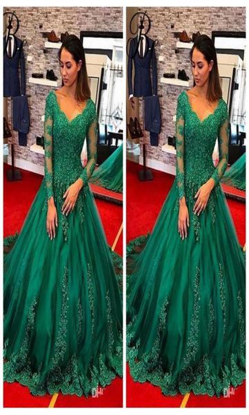 2018 arabic modest green ball gown evening dresses v neck sheer long sleeves robe de soiree formal prom dress vestido de fiesta6225264, Black;red
2018 arabic modest green ball gown evening dresses v neck sheer long sleeves robe de soiree formal prom dress vestido de fiesta6225264, Black;red