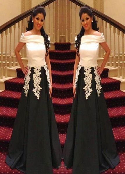 saudi arabic black white prom dresses off the shoulder lace appliques evening gowns satin a line formal party dress custom made8094557
saudi arabic black white prom dresses off the shoulder lace appliques evening gowns satin a line formal party dress custom made8094557