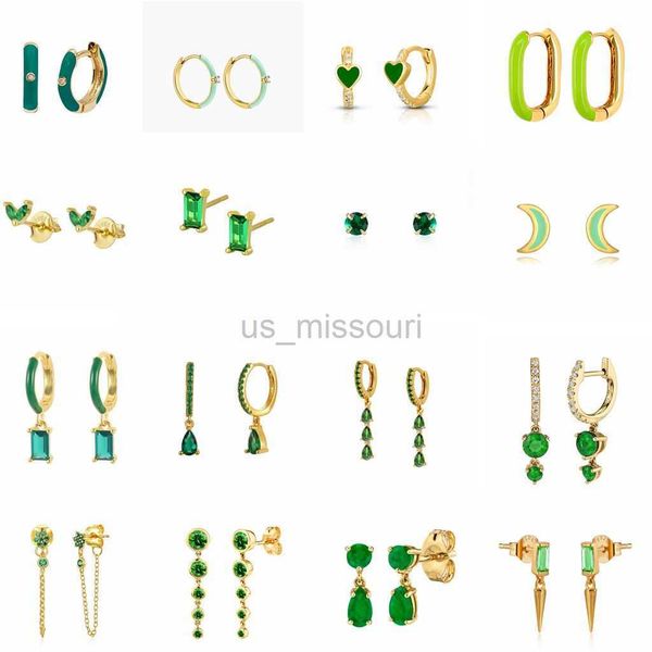 stud 925 sterling silver ear needle hoop earrings green crystal multiple styles earring for fashion light luxury enamel fine jewelry j230529, Golden;silver
stud 925 sterling silver ear needle hoop earrings green crystal multiple styles earring for fashion light luxury enamel fine jewelry j230529, Golden;silver