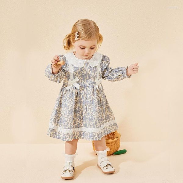 Girl Dresses Children's Princess Dress Spring ral Mori Lace Bow Long-Sleeved Baby Skirt, Blue
Girl Dresses Children's Princess Dress Spring ral Mori Lace Bow Long-Sleeved Baby Skirt, Blue