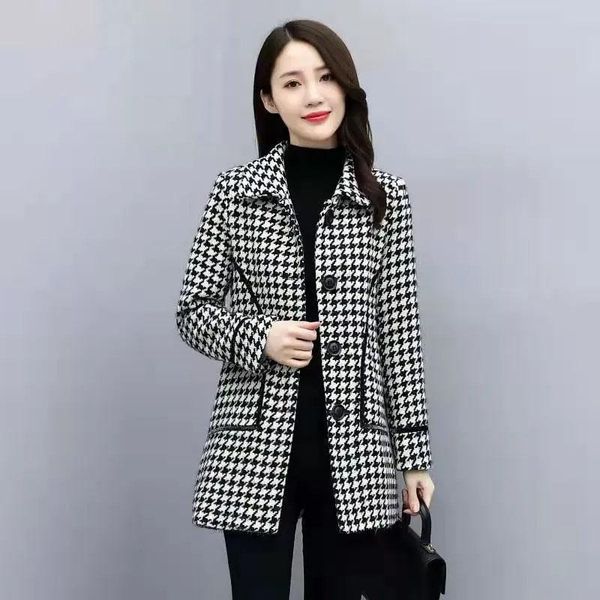 fur new spring autumn plaid woolen coat fashion womens woolen jacket casual professional clothing single breasted long trench coat, Black
fur new spring autumn plaid woolen coat fashion womens woolen jacket casual professional clothing single breasted long trench coat, Black