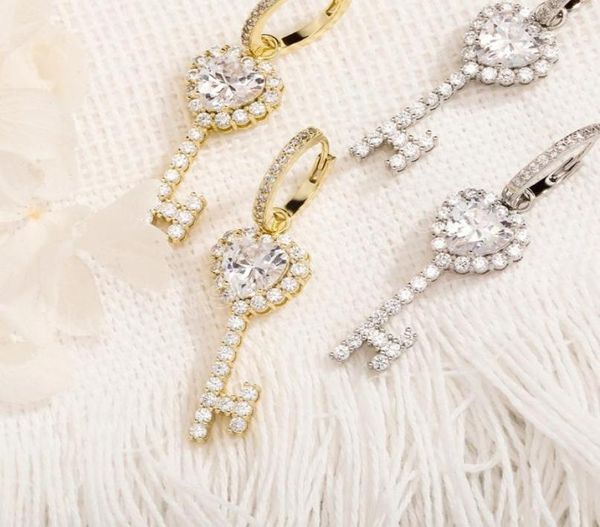 key dangle earrings iced out cubic zirconia copper gold plating hip hop fashion jewelry for gift9738099, Silver
key dangle earrings iced out cubic zirconia copper gold plating hip hop fashion jewelry for gift9738099, Silver