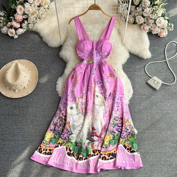 high end light luxury elegant style bra and suspender dress european and american fashion waistband show slim sleeveless a-line printed dres, Black;gray
high end light luxury elegant style bra and suspender dress european and american fashion waistband show slim sleeveless a-line printed dres, Black;gray