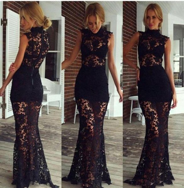 black full lace sheer high neck long evening dresses ladies party formal wear sleeveless floor length 20194366194, Black;red
black full lace sheer high neck long evening dresses ladies party formal wear sleeveless floor length 20194366194, Black;red