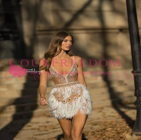 2019 spaghetti straps short cocktail dresses feather rhinestons for party prom dresses custom made 6466327, Black
2019 spaghetti straps short cocktail dresses feather rhinestons for party prom dresses custom made 6466327, Black