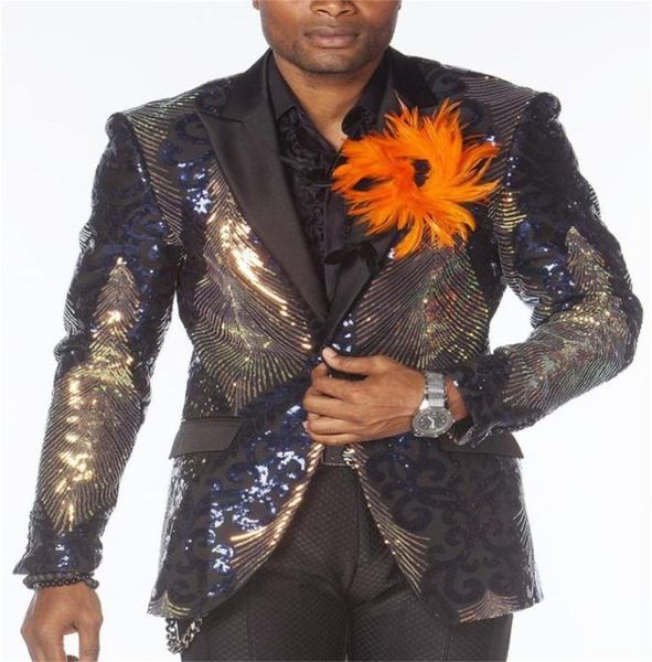 luxury mens suits one coat groom tuxedos lapel bling sequins men jacket custom made formal party prom suit outwear 750829, Black;gray 
luxury mens suits one coat groom tuxedos lapel bling sequins men jacket custom made formal party prom suit outwear 750829, Black;gray