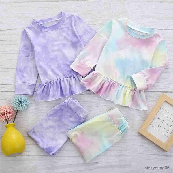 clothing sets infant baby girls outfit set children's spot new round neck ruffle two-piece tie dyed casual suit, White
clothing sets infant baby girls outfit set children's spot new round neck ruffle two-piece tie dyed casual suit, White