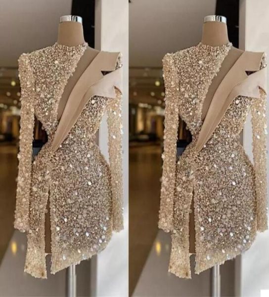 luxury sequins beads prom dress high neck long sleeves formal party gowns custom made knee length robe de mariee 2023 champagne ev3624514, Black
luxury sequins beads prom dress high neck long sleeves formal party gowns custom made knee length robe de mariee 2023 champagne ev3624514, Black