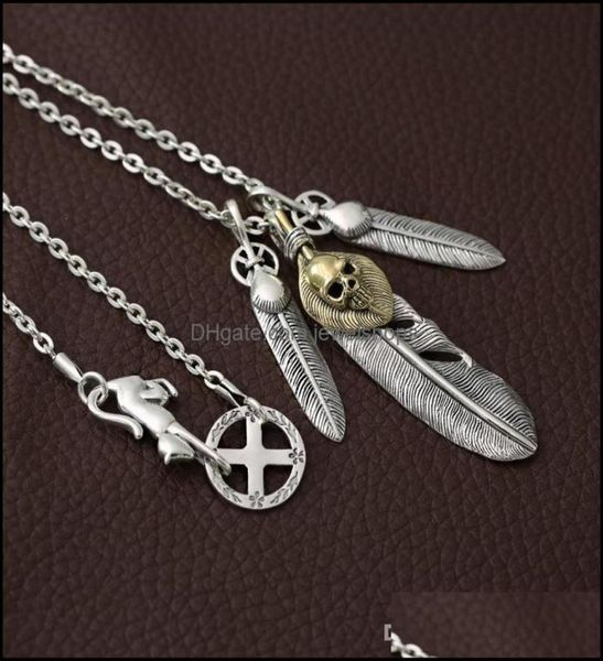 brand new 925 sterling sier jewelry vintage japanese antique handmade designer feather skl pendant necklaces men women drop deliv5335079, Silver
brand new 925 sterling sier jewelry vintage japanese antique handmade designer feather skl pendant necklaces men women drop deliv5335079, Silver