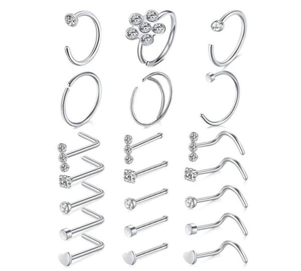 nose rings hoop l shape studs stainless steel screw bone flat diamond opal heart high nostril piercing jewelry for women men4713830, Silver
nose rings hoop l shape studs stainless steel screw bone flat diamond opal heart high nostril piercing jewelry for women men4713830, Silver