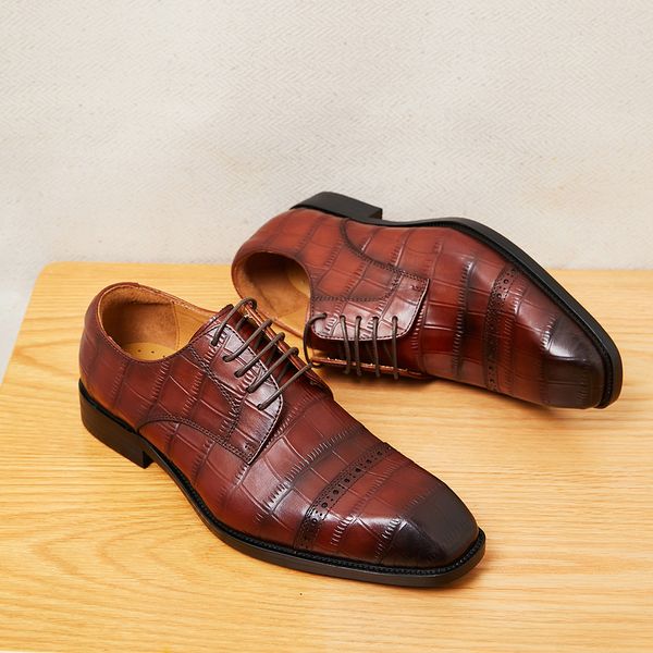 italy men genuine leather oxford wedding business mens dress flats shoe back burgundy crocodile pattern square toe shoes for men, Black
italy men genuine leather oxford wedding business mens dress flats shoe back burgundy crocodile pattern square toe shoes for men, Black