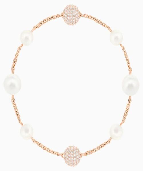 swa bracelet new remix collection round pearl strand luxury crystal women fashion jewelry gift65291191346657, Black