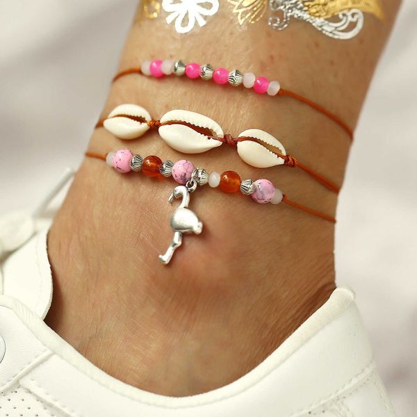 anklets boho 3pcs/set red rope chain natural sea shell anklet unique pink beads chain flamingo ankle bracelet sandals barefoot for women aa2, Red;blue
anklets boho 3pcs/set red rope chain natural sea shell anklet unique pink beads chain flamingo ankle bracelet sandals barefoot for women aa2, Red;blue