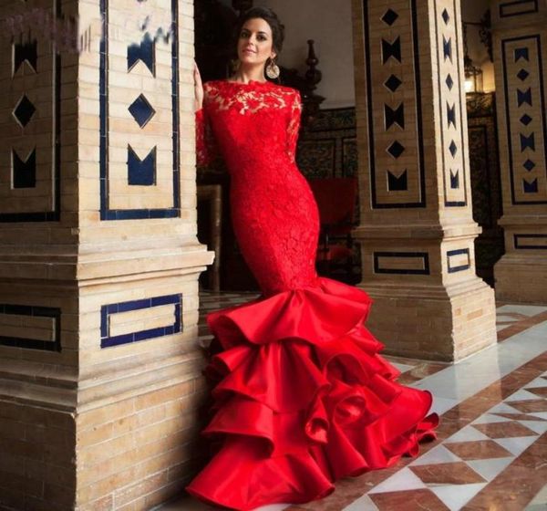 2016 new long evening dresses lace bateau neck long sleeves open back mermaid court train tiered formal party prom pageant go2806445, Black;red
2016 new long evening dresses lace bateau neck long sleeves open back mermaid court train tiered formal party prom pageant go2806445, Black;red